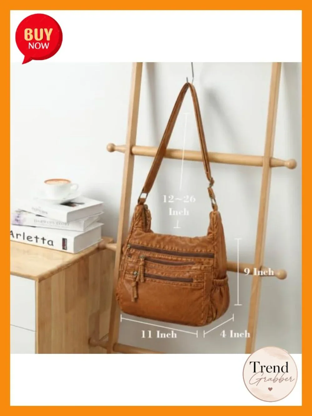 Soft Faux Leather Hobo Shoulder Bag with Multiple Pockets for Women